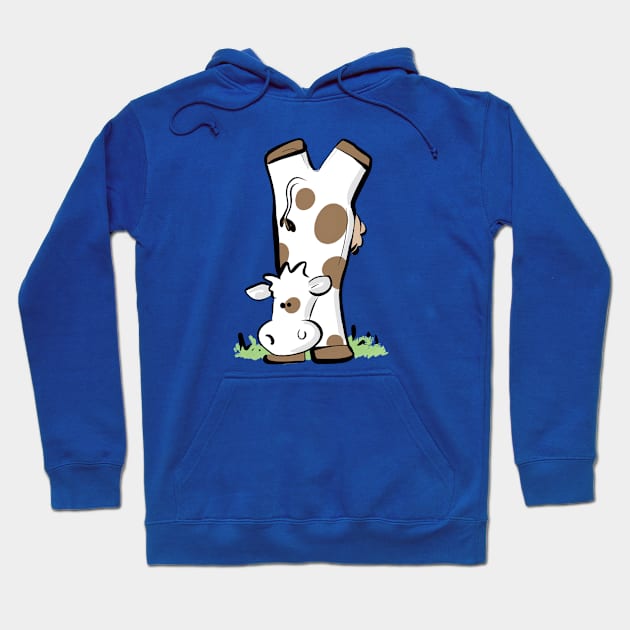 Cow handstand Hoodie by Jason's Doodles